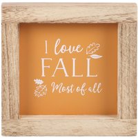 I Love Fall Hanging Sign - Orange
