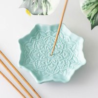 Blue Mandala Incense Stick Dish Holder - Blue