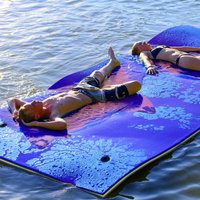 Costway 3 Layer Floating Water Mat-Blue - Blue