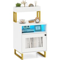 Nightstand with LED Lights - White