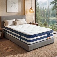 Pocket Sprung Mattress with Cooling Gel Memory Foam - Blue