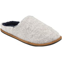 Mens Plush Lined Mule Slippers With Memory Foam - Grey / 12