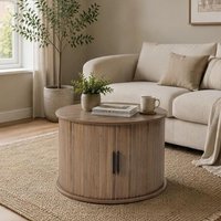 Grova Round Coffee Table - Walnut effect