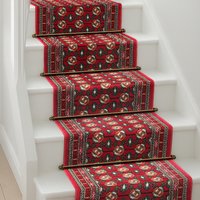 Bravich LTD Bokhara Traditional Hallway Runner Rug Non Slip Low Pile in Red | Size: 60 cm x 150 cm
