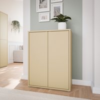 Alice Springs Shoe Cabinet with 2 Doors Push-Open in Butter Yellow - Butter Yellow