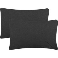 Smart Living Jersey Melange Polycotton Luxury Fitted Bedsheet or Pillowcase Pair in Charcoal | Size: Standard Pillow Case