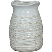 Lemon Pavilion Furniture and Decor Tava Medium Hewn Vase - Ceramic - L16 x W16 x H22 cm - White