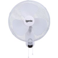 Igenix 16" Wall Mounted Fan - White - White