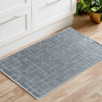 Ivy Washable Cubed Trellis Design Anti Slip Doormats - Runners - Silver / 120x160 cm Rectangle