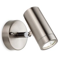 Sprint LED 1 Light Single Outdoor Wall Light Spotlight Stainless Steel IP44 - Stainless Steel