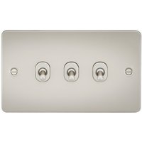 Knightsbridge Flat Plate 10AX 3G 2-way toggle switch - pearl - FP3TOGPL - Pearl