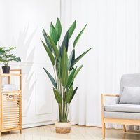 Artificial Plants Fake Tropical Tree with Pot - Green / 160cm