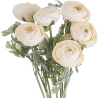Soft Cream Ranunculus Spring Stems Artificial Flowers - Green