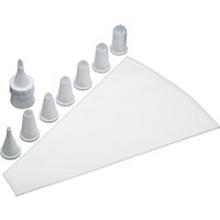 KitchenCraft Plastic Piping Set with Eight Nozzles, Display Boxed - White