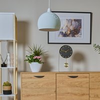 Pair Of Mini Retro Gloss Pale Blue Arco Style Dome Ceiling Pendant Light Shades - Blue