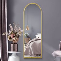 Arcus Metal Framed Arched Leaner Wall Mirror - Gold / 160cm