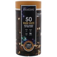 Festive, Warm White Timer String Lights - Warm White Festive, Warm White Timer String Lights - Warm White