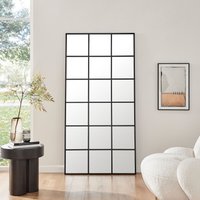 Yoko Full Length Lean To Large Window Black Framed Wall Mirror - Black