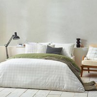 Howarth Check Reversible Duvet Cover Set - Moss/Natural / Superking