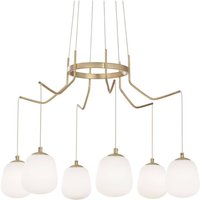 Karousel 6 Light Cluster Ceiling Pendant - Brass Sat
