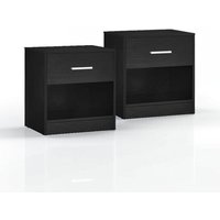 Bedside Tables With Drawers - Black
