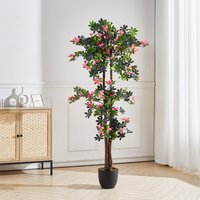 Artificial Bougainvillea Tree in Plastic Pot - Green