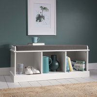 Stockholm Storage Bench - White / Bench with 3 Open Storage Cubes