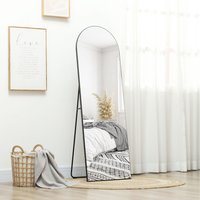 HOMCOM Arched Full Length Mirror Wall Standing or Leaning - Black