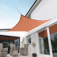 5.4m Square Waterproof Sun Shade Sail - Terracotta