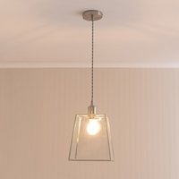 Susie Glass Shade Single Pendant Ceiling Light with LED Bulb - Brushed Chrome