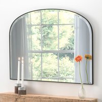 Simplicity Arch Bevelled Mantle Mirror - Black