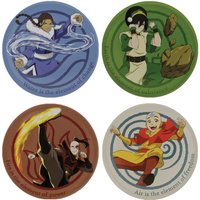 Avatar The Last Airbender Set of 4 Embossed Metal Coasters - Multi