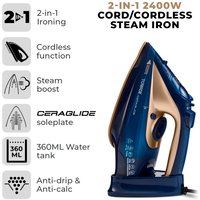 CeraGlide 2400W Cord Cordless Steam Iron - Navy