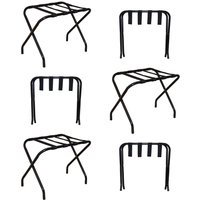 Folding Metal Luggage Rack - Black / 6