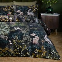 Sherwood Forest 100 Cotton Printed Duvet Cover Set King - Forest Green/Black
