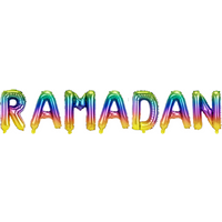 Ramadan Foil Balloons Rainbow - Yellow