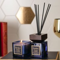 Boxed Scented Candle and Reed Diffuser Set - Blue
