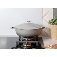 MasterClass Grey Ombre Cast Aluminium Shallow Casserole Set - 28cm4L 28cm5L - Grey