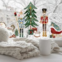 Double Sided Nutcracker Christmas Window Sticker - Red / 40cm