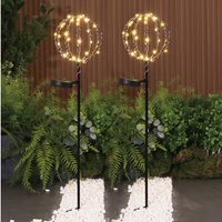 Pack of 2 Solar Sparkle Ball Stake Lights - Black