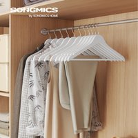 Solid Birch Wood Coat Hangers with 360 Swivel Hooks - White