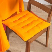Solid Cotton Seat Pad with Button Straps - Orange / 4