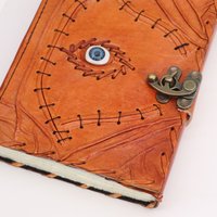 Light Brown Evil Eye Journal Deckle Edges - Light Brown
