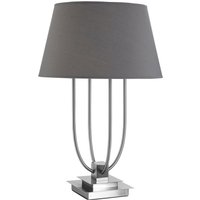 Regents Park Grey Shade Table Lamp - Silver