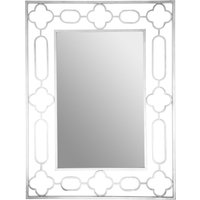 Stockholm 3D Effect Wall Mirror with White High Gloss Finish - Silver