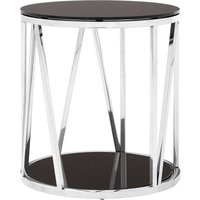 Alvaro Round Chrome Finish Side Table - Silver