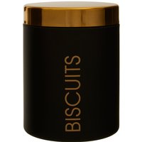 Liberty Black Enamel Biscuit Canister with Gold Lid - Black