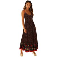 Women's Floral Maxi Dress - Black / L
