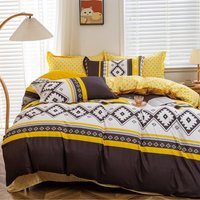 Yellow Ocre Printed Duvet Set - Yellow / 200cm