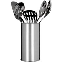 Bosna 5 Piece Stainless Steel Kitchen Utensils Set with Holder - Silver